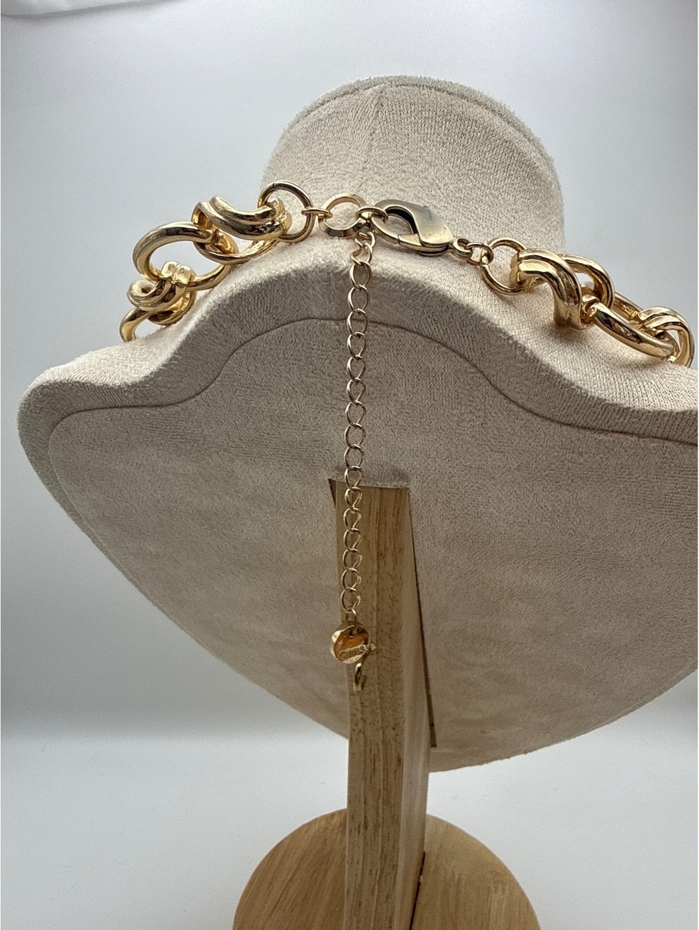 **Lydell NYC Gold Tone Chunky Link Chain Necklace 17" Statement Adjustable** - Picture 2 of 4